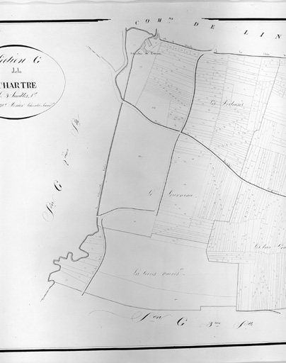 Cadastre napoléonien, section G : La Châtre, 1ère feuille.