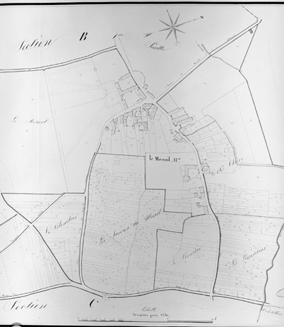 Cadastre napoléonien, section B : Le Mesnil, 2e feuille.