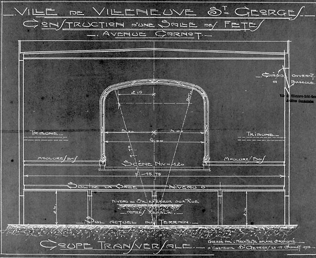 Coupe transversale, projet.