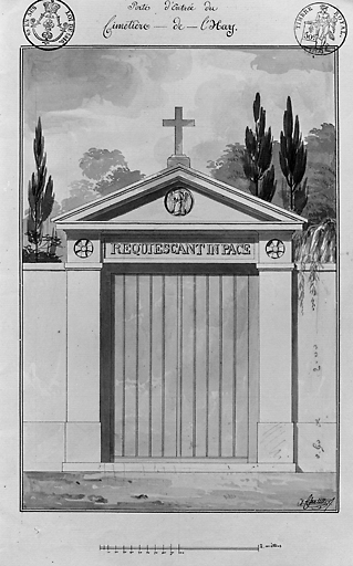 Elévation de la porte du cimetière.