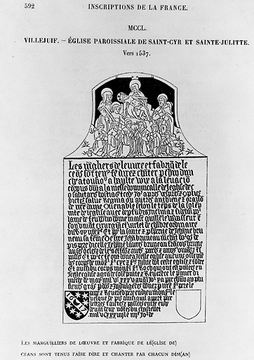 Plaque commémorative (2), de la translation des reliques de saint Cyr et de sainte Julitte