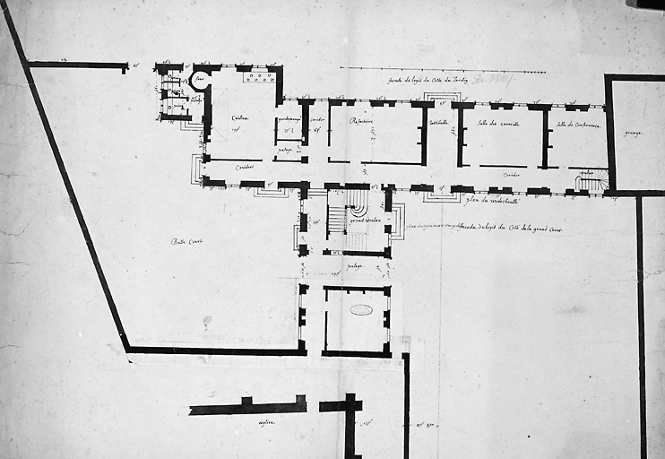 Plan du rez de chaussée : projet ?, fin XVIIe siècle.