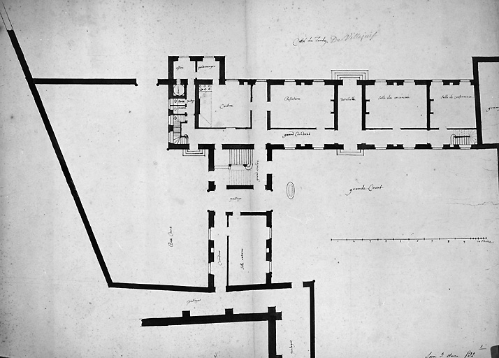 Plan du rez de chaussée : projet ?, fin XVIIe siècle.