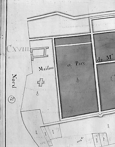 Vue de la maison et du parc de Mr D'Arbince à la Grande Bretagne.