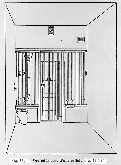 Vue intérieure d'une cellule de correction.