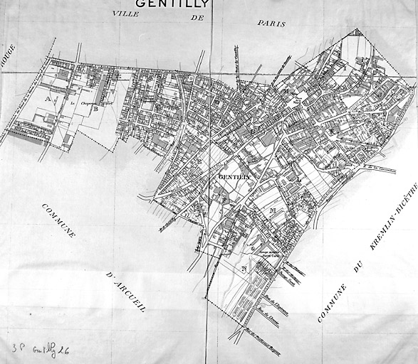 Plan d'assemblage du cadastre, vers 1930.