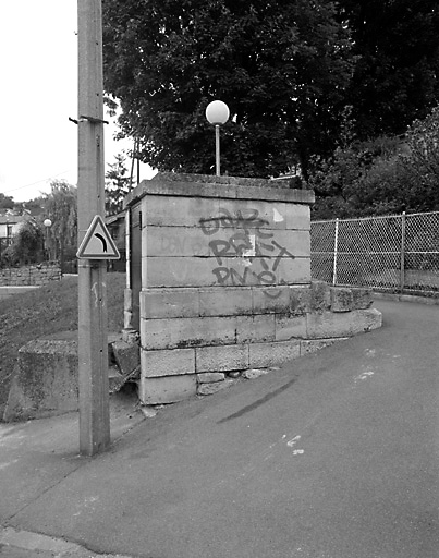 Vue d'ensemble du regard n°XI sis à Cachan, à l'angle de la rue de la Pleïade et du sentier des Garennes.