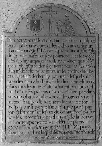 Plaque commémorative, du curé Sulpice Venon