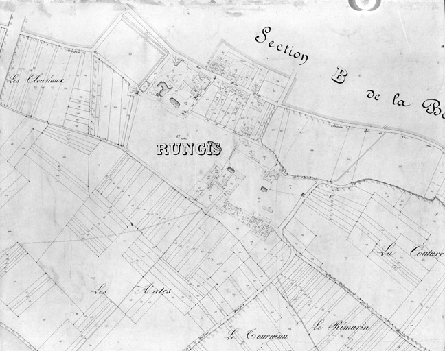 Vue du cadastre de Rungis : détail du village.