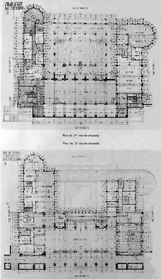 Plan du rez-de-chaussée bas et du rez-de-chaussée haut.