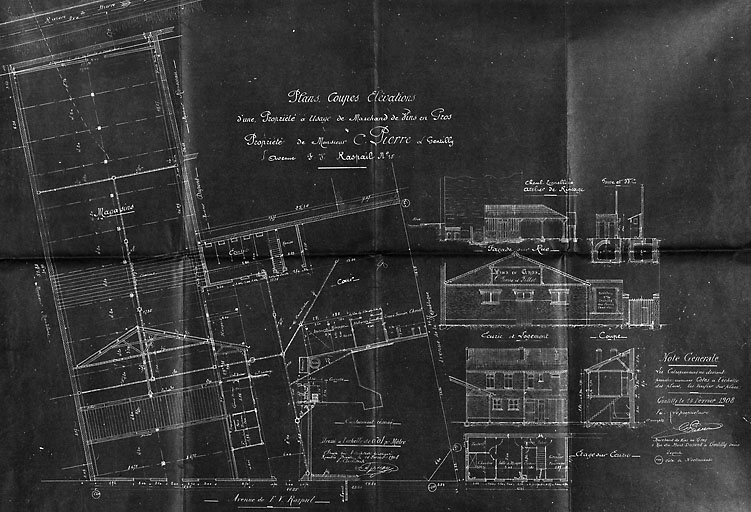 Plan au sol et élévation.