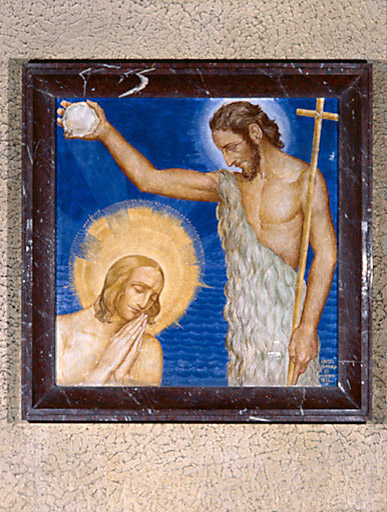 Peinture monumentale : Le Baptême du Christ.