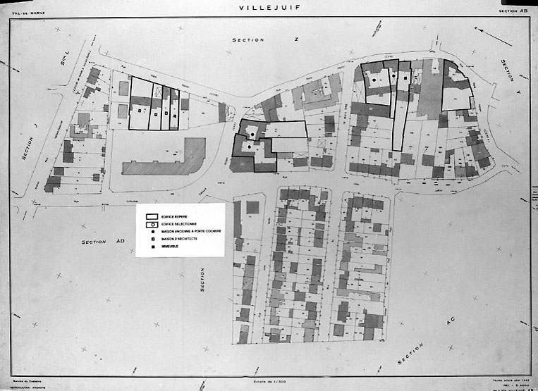 Plan de localisation des édifices repérés.