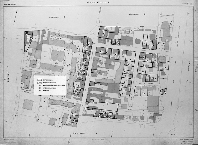Plan de localisation des édifices repérés.