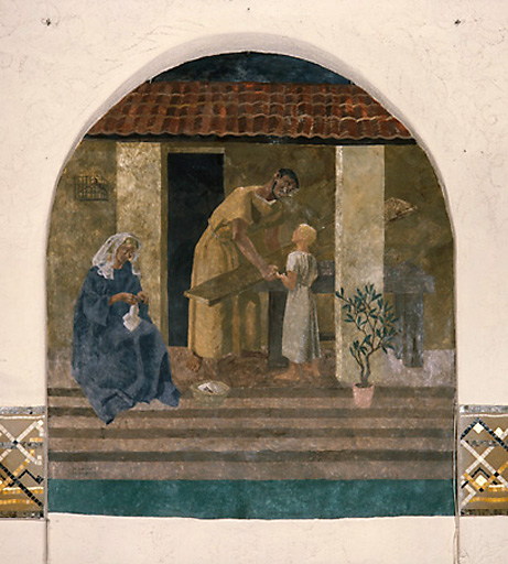 Peinture monumentale : la Sainte Famille.