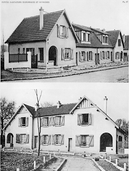 Vue d'ensemble d'une maison à quatre logements.