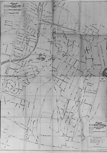 Plan de localisation des lotissements privés gérés par des associations syndicales (loi Sarault), vers 1935.