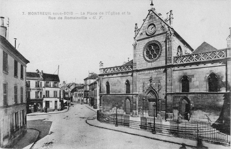 Vue de la façade principale et de la rue de Romainville.