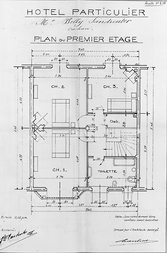 Plan du premier étage.