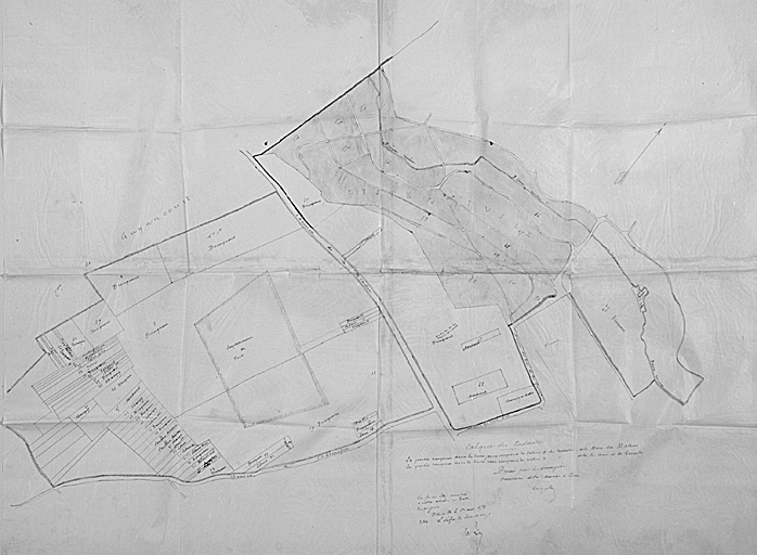 Extraction des matériaux : plan cadastral de localisation de la zone de stockage.