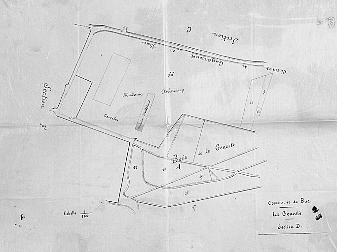 Extraction des matériaux : plan cadastral de localisation de la zone de stockage.