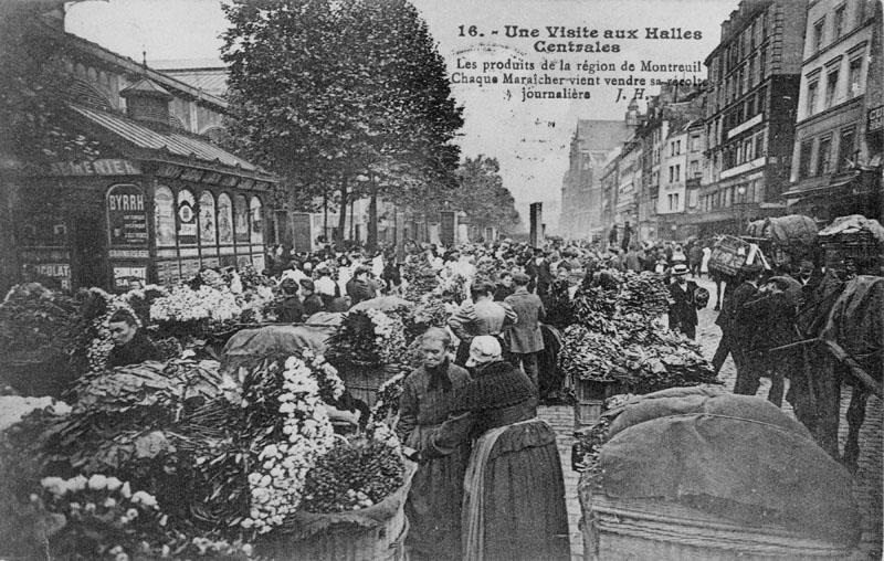 Une visite aux Halles centrales. Vue du carreau de Montreuil.