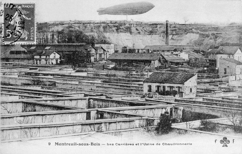 Les carrières et l'usine de chaudronnerie. Vue d'ensemble des murs à pêches.