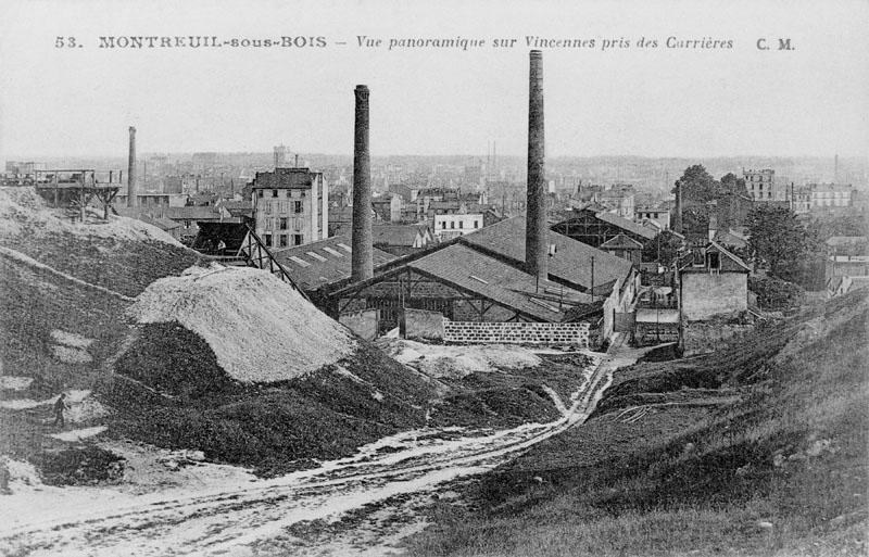 Vue panoramique sur Vincennes prise des carrières.