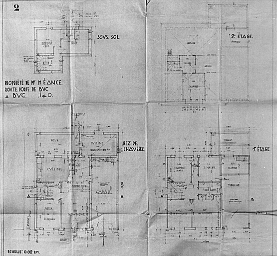 Plans des différents étages.