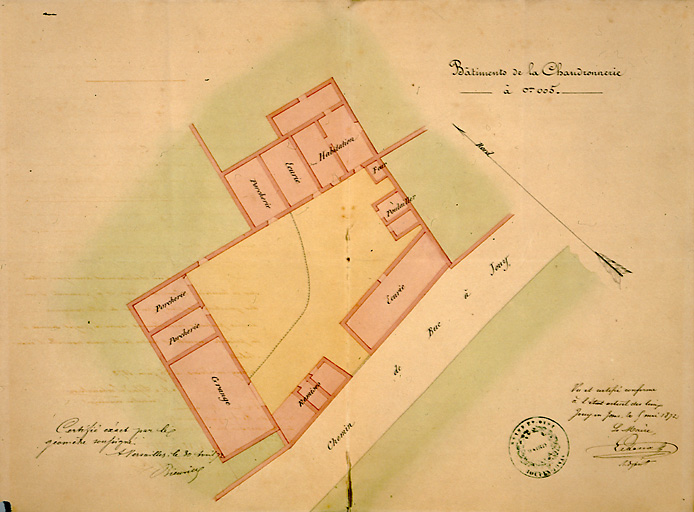 Plan de la ferme en 1872.