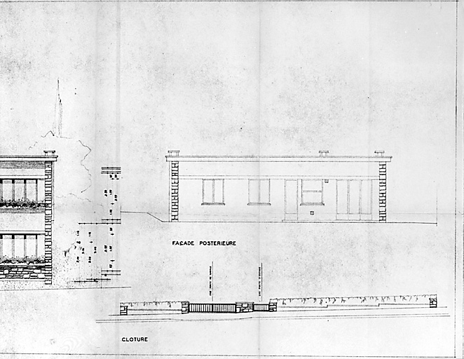 Elévation postérieure de la maison.