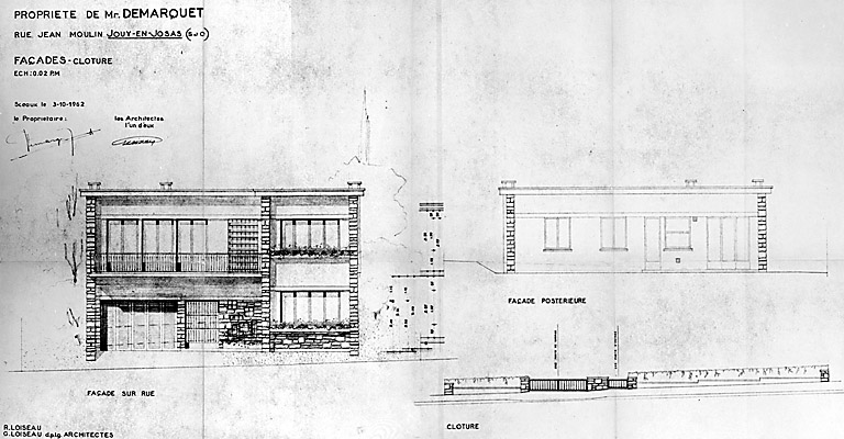 Elévations antérieure et postérieure de la maison.