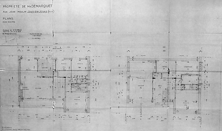 Plans du rez-de-chaussée et du premier étage.