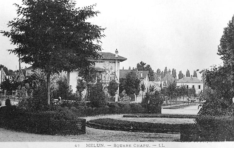 Vue du square Chapu et du lotissement, avec la villa del Sole. 1er quart 20e siècle.