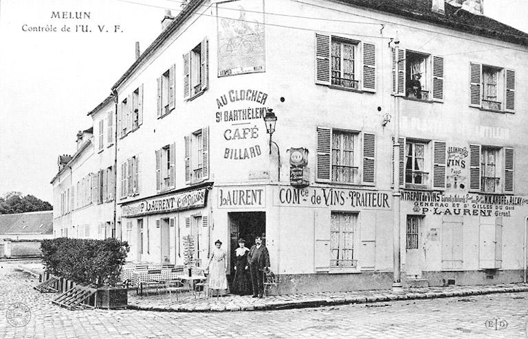 Le café-restaurant 'Au clocher Saint-Barthélemy', au début du 20e siècle.