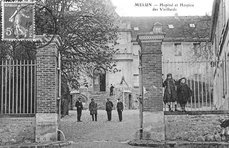 L'entrée de l'hôpital, vers le début du 20e siècle.