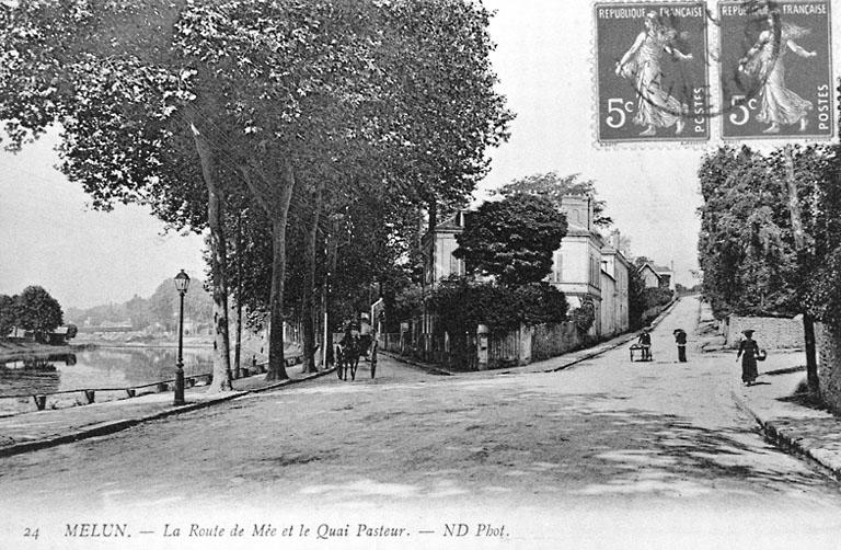 La route du Mée et le quai Pasteur, vers le début du 20e siècle.