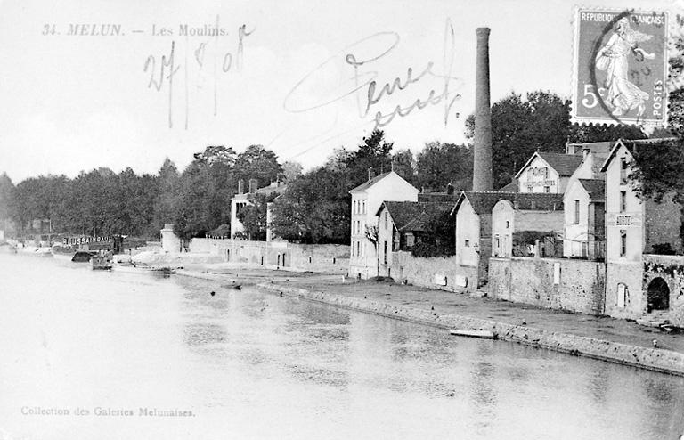 Les Moulins Camus vus de l'est, vers 1908.