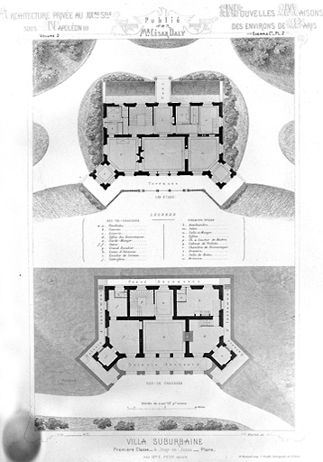 Plans du rez-de-chaussée et du premier étage.
