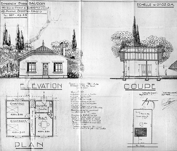 Plan et élévation.