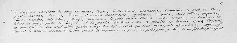 Détail de la liste des biens relevant du seigneur.