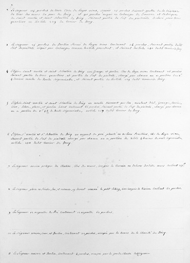 Détail de la liste des biens relevant du seigneur.