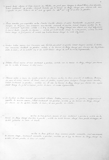 Détail de la liste des biens relevant du seigneur.