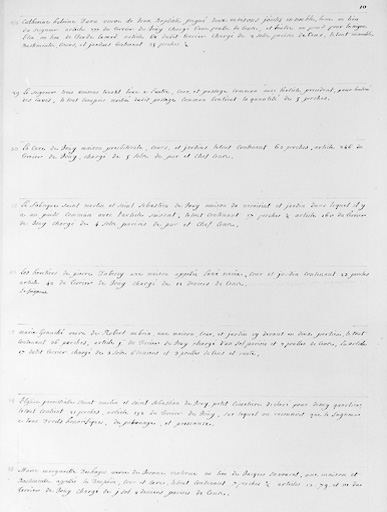 Détail de la liste des biens relevant du seigneur.