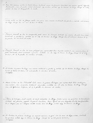 Détail de la liste des biens relevant du seigneur.
