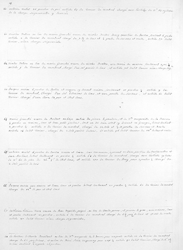 Détail de la liste des biens relevant du seigneur au Montcel.