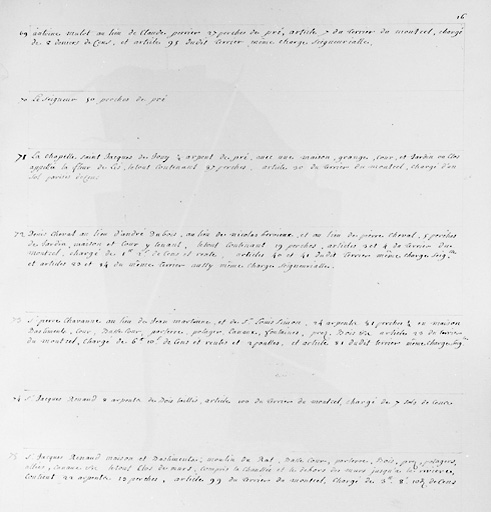 Détail de la liste des biens relevant du seigneur au Montcel.
