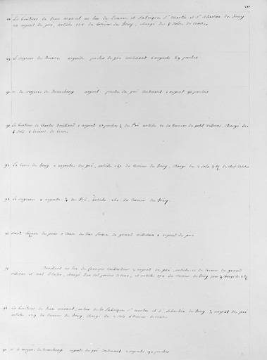 Détail de la liste des biens relevant du seigneur au Val d'Enfer.