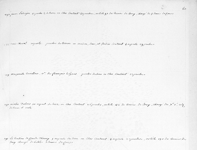 Détail : liste des biens relevant du seigneur aux Mets.