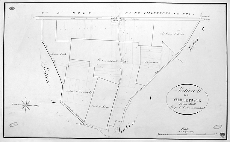 Cadastre napoléonien : section B, Vieille Poste, 1811.